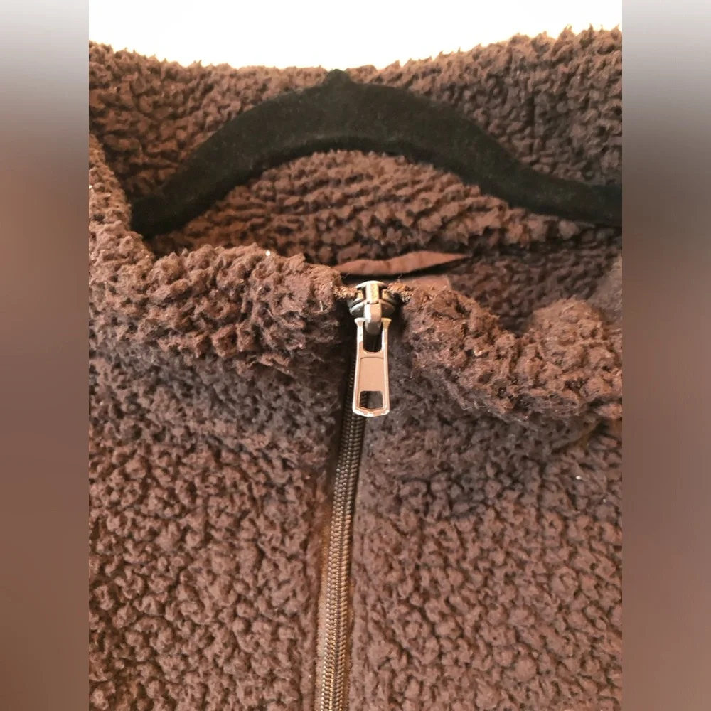 SKIMS Teddy High Pile Fleece Crop Jacket and Joggers Espresso (Set) Size L - Picture 5 of 12